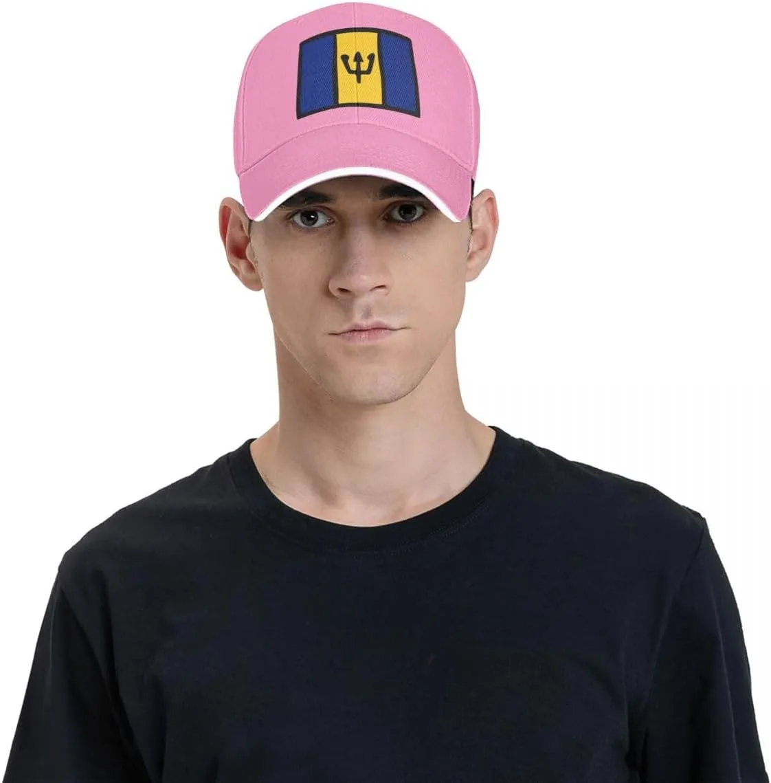 Barbados Flag Flat Pattern Casual Sandwich Baseball Cap-Adjustable Fit Four Seasons Breathable Lightweight Unisex Hat for Ou