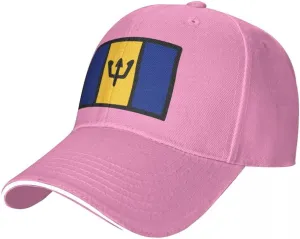 Barbados Flag Flat Pattern Casual Sandwich Baseball Cap-Adjustable Fit Four Seasons Breathable Lightweight Unisex Hat for Ou