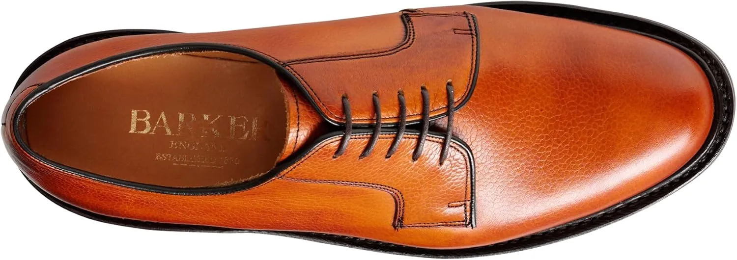 BARKER Nairn Men's Lace-Up Oxford Shoes – Handcrafted Luxury Leather Derby Dress Shoes for Formal Wear