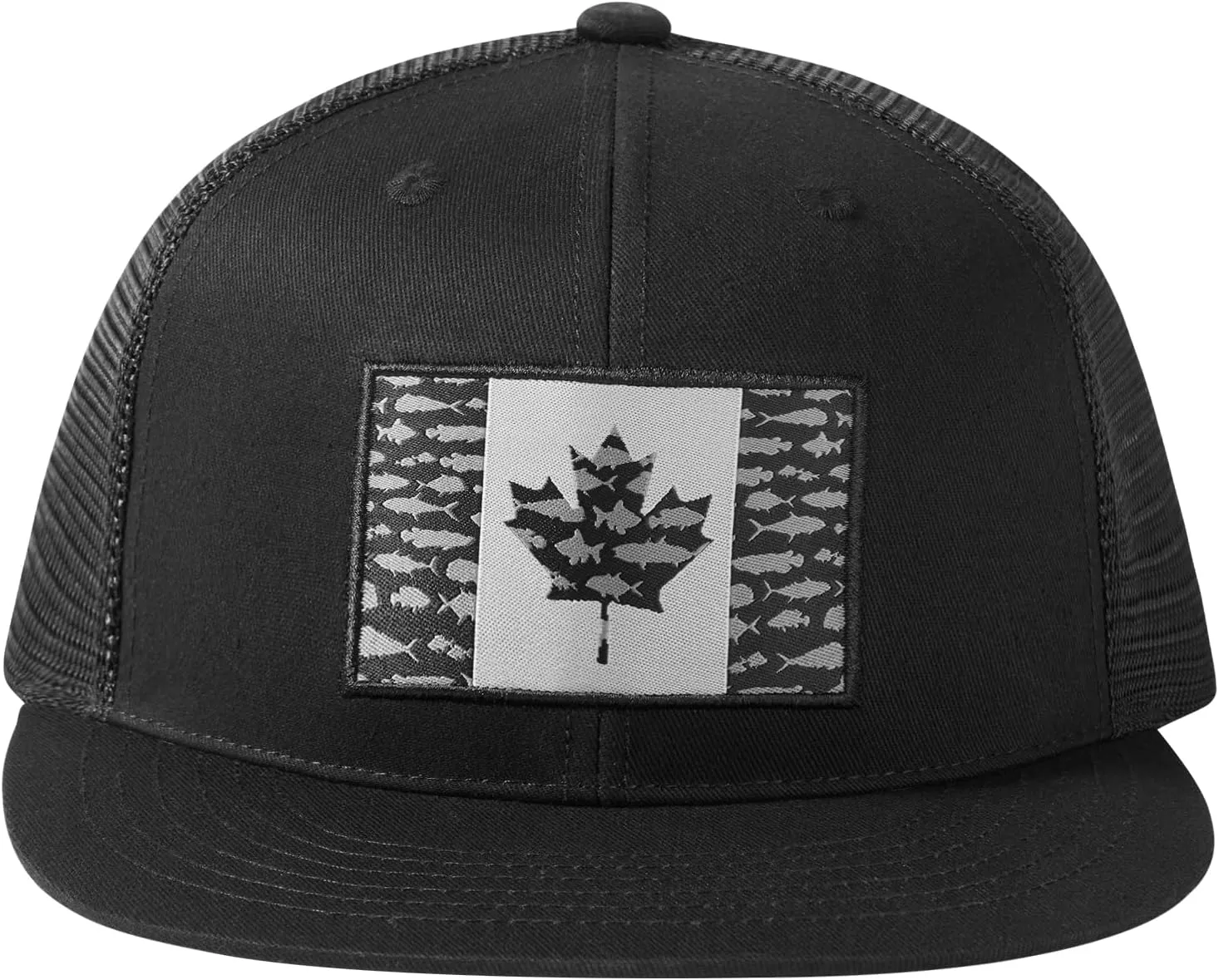 BASSDASH Flat Brim Trucker Cap Adjustable Snapback Hat Mesh Back for Men Women
