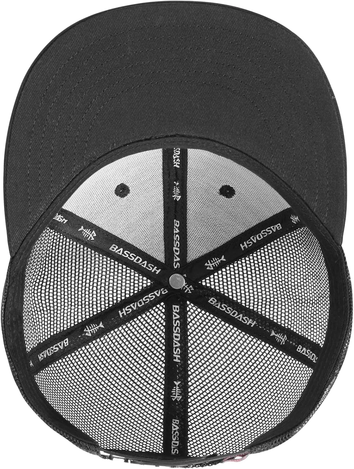 BASSDASH Flat Brim Trucker Cap Adjustable Snapback Hat Mesh Back for Men Women
