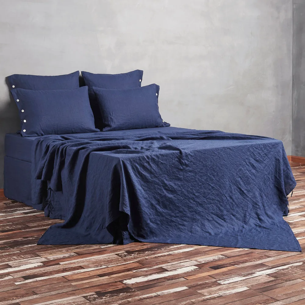 Bed Linen Flat Sheet Indigo Blue
