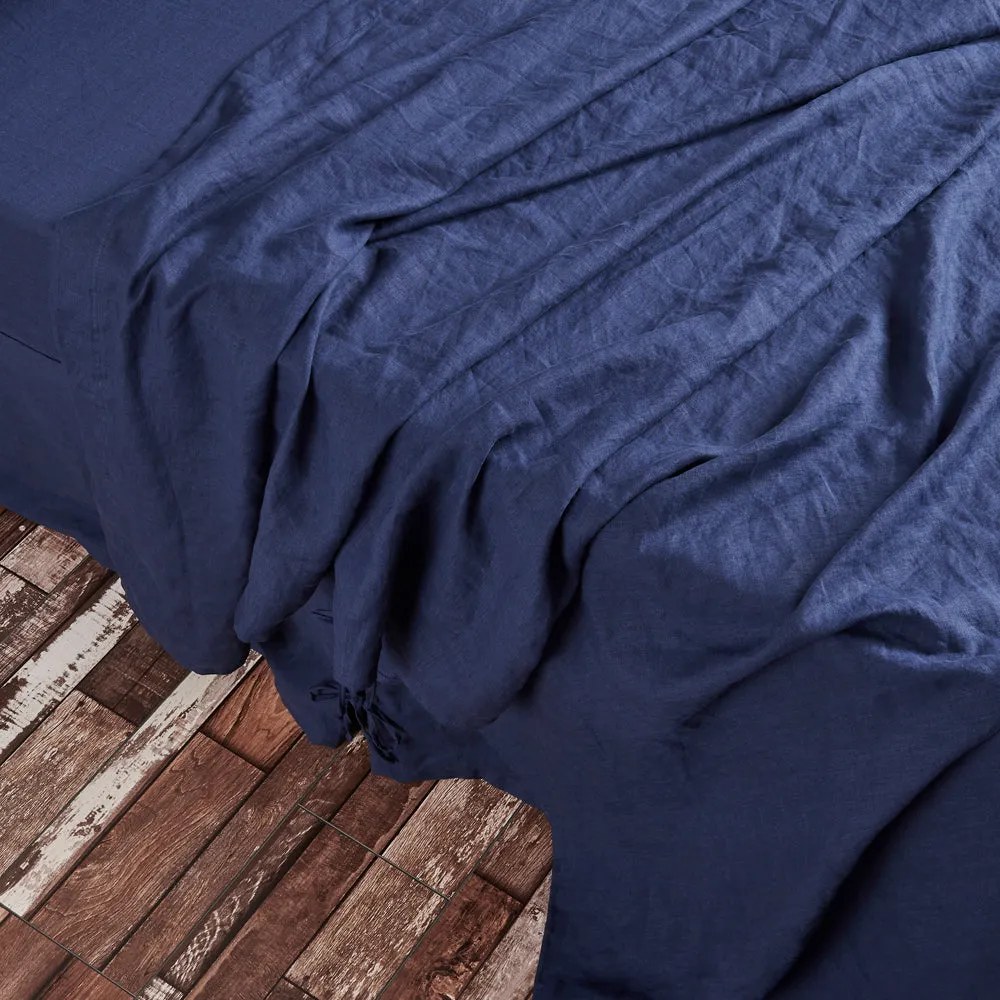 Bed Linen Flat Sheet Indigo Blue