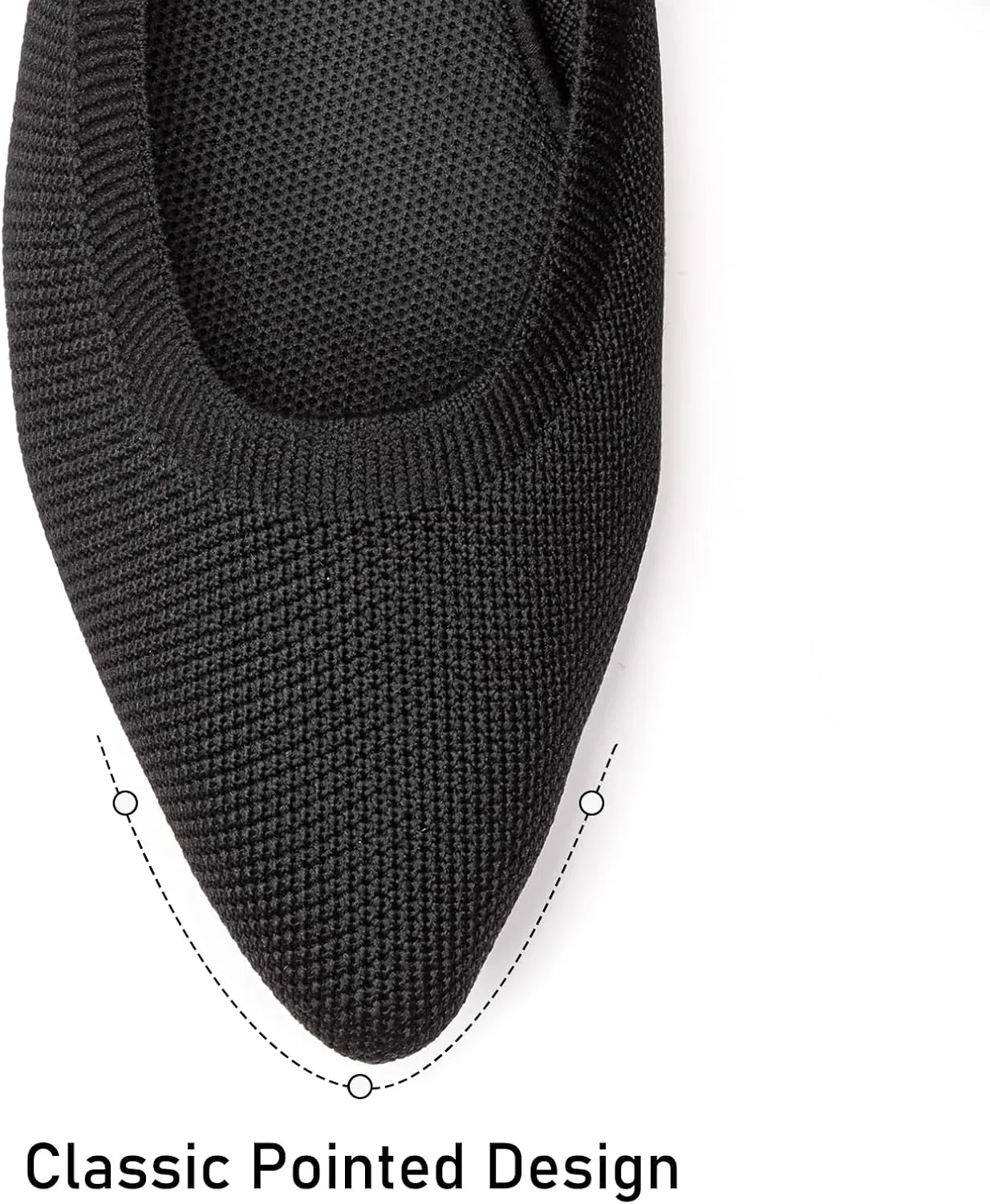 BEJINASH Women's Pointed Toe Flats Knit Flats Shoes for Women Comfortable Light Walking Shoes