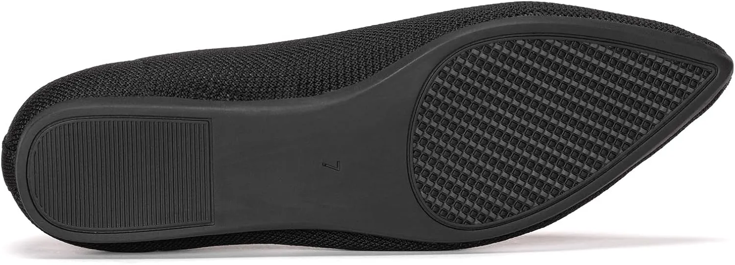 BEJINASH Women's Pointed Toe Flats Knit Flats Shoes for Women Comfortable Light Walking Shoes