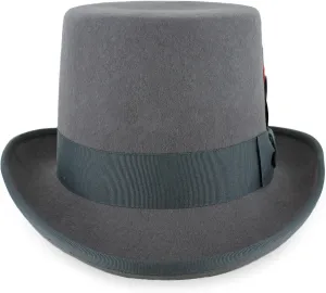 Belfry Mens Top Hat Satin Lined Topper 100% Wool in Black Grey Navy Pearl