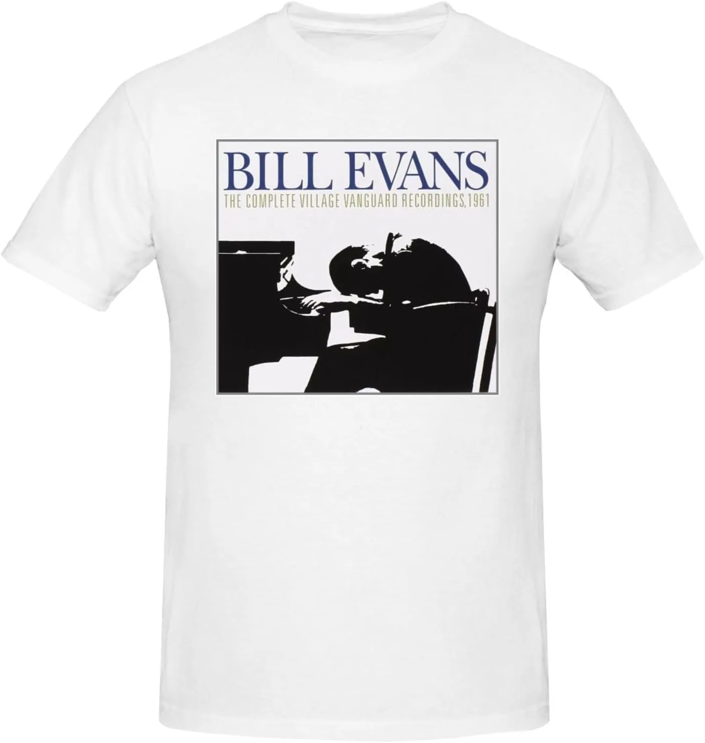 Bill Music Evans Shirt Fashion Breathable Crew Neck Short Sleeve Tshirt for Men Cotton Cool Pattern Top Tees Black