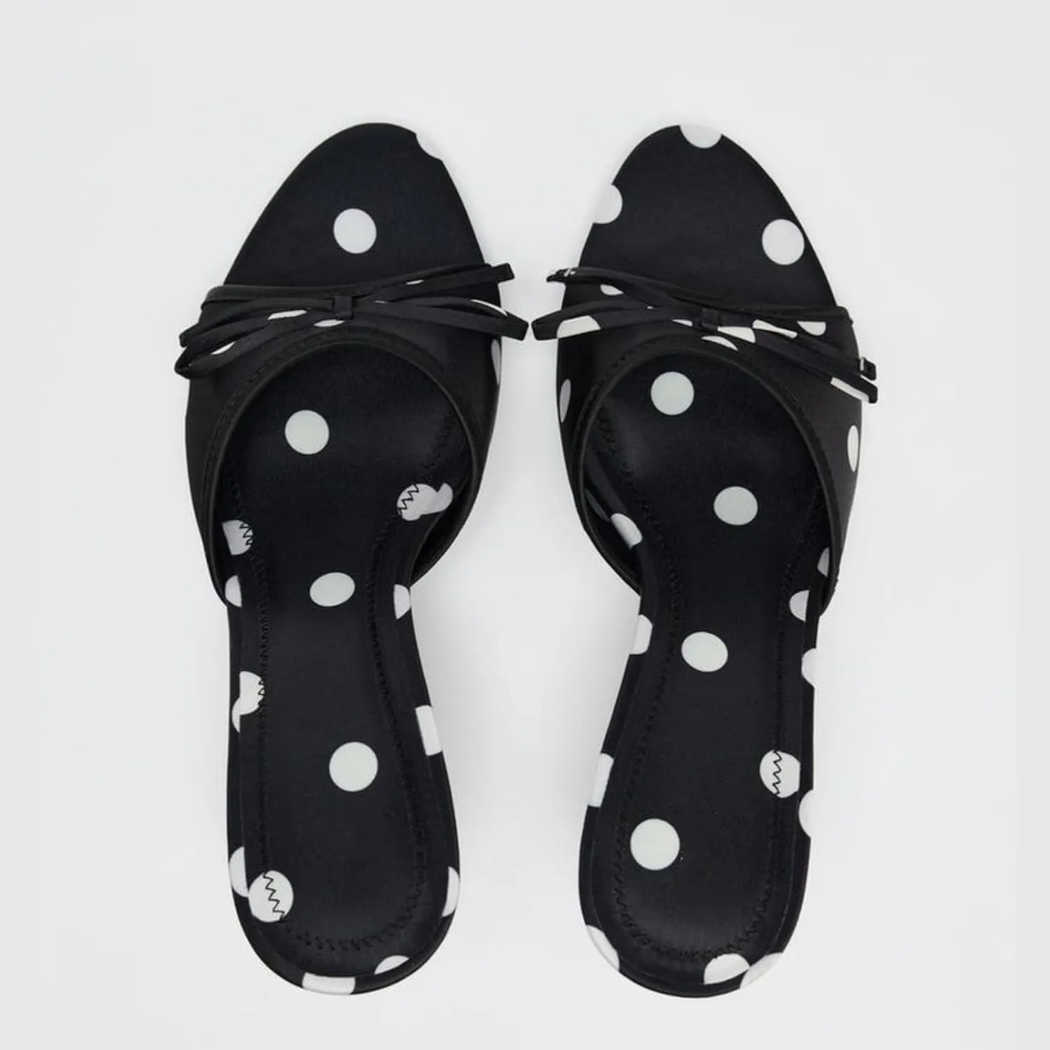 Black Kitten Heels for Women Open Round Toe Bow Mesh Mules Heels Slip on Backless Animal Print Slide Heeled Sandals Dress Party Wedding Stiletto High Heels