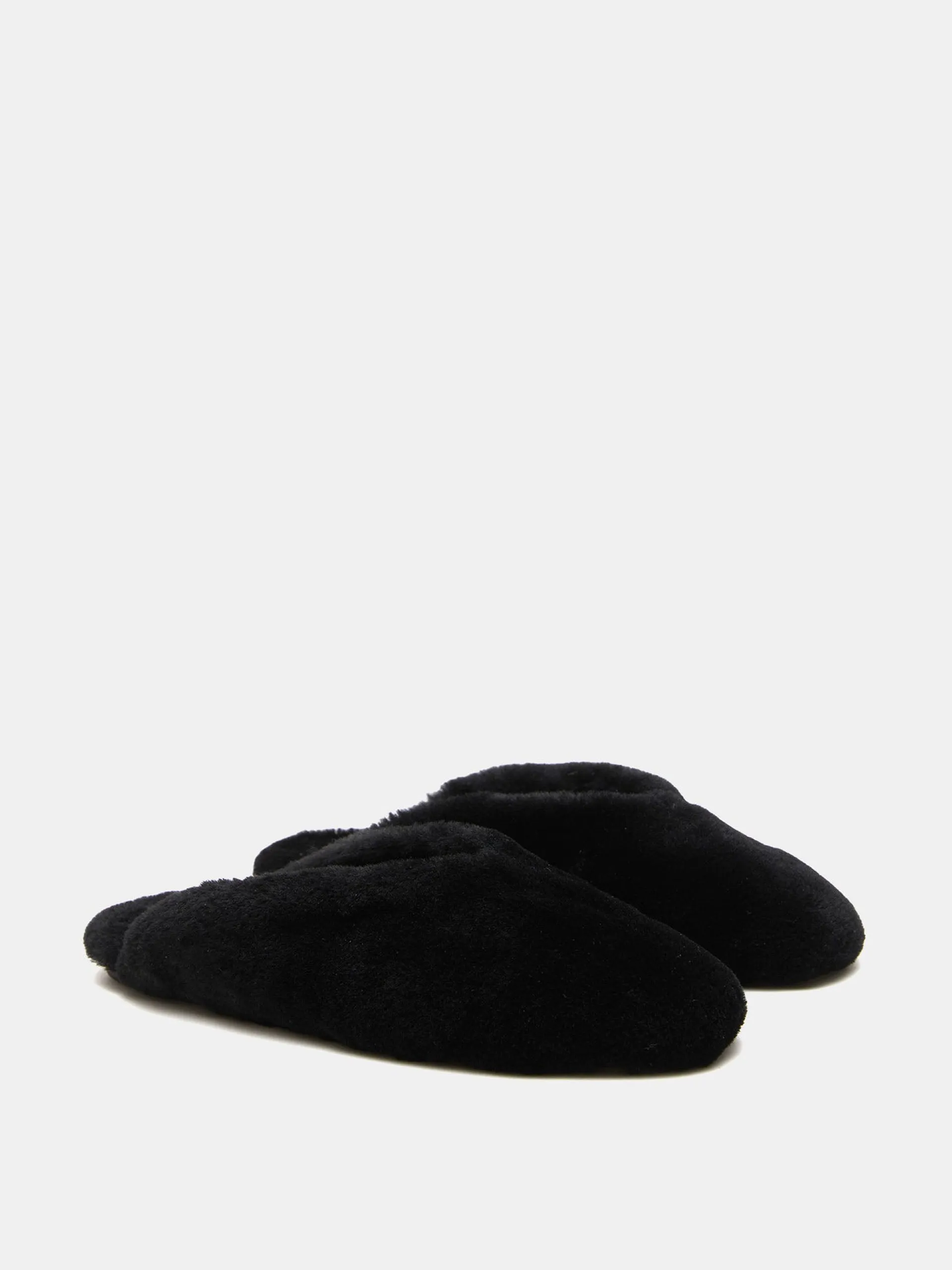 Black shearling Regency mules