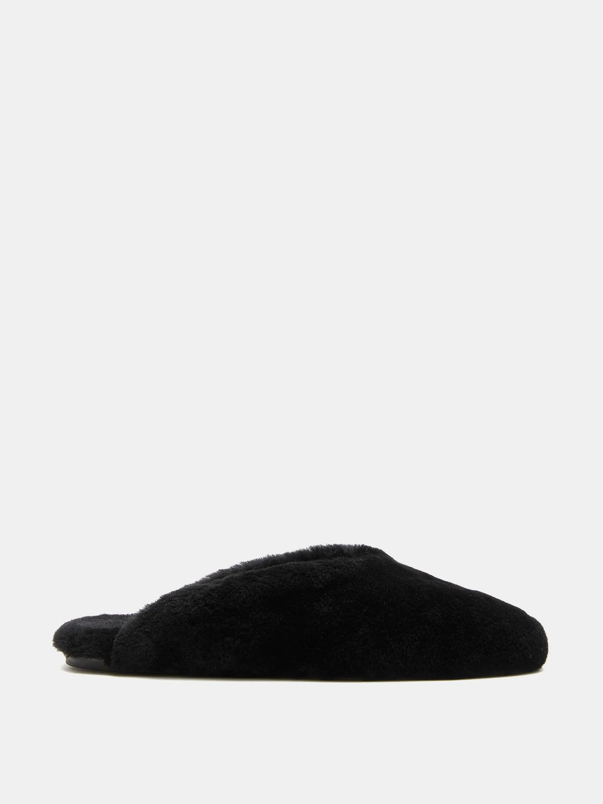 Black shearling Regency mules