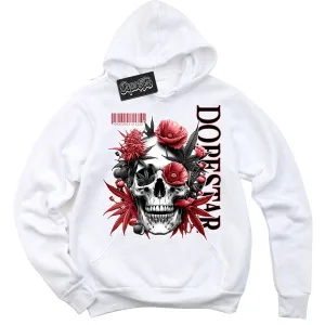 Black Toe Bright Crimson Dunk Sneaker Hoodie Skull Poppies Graphic