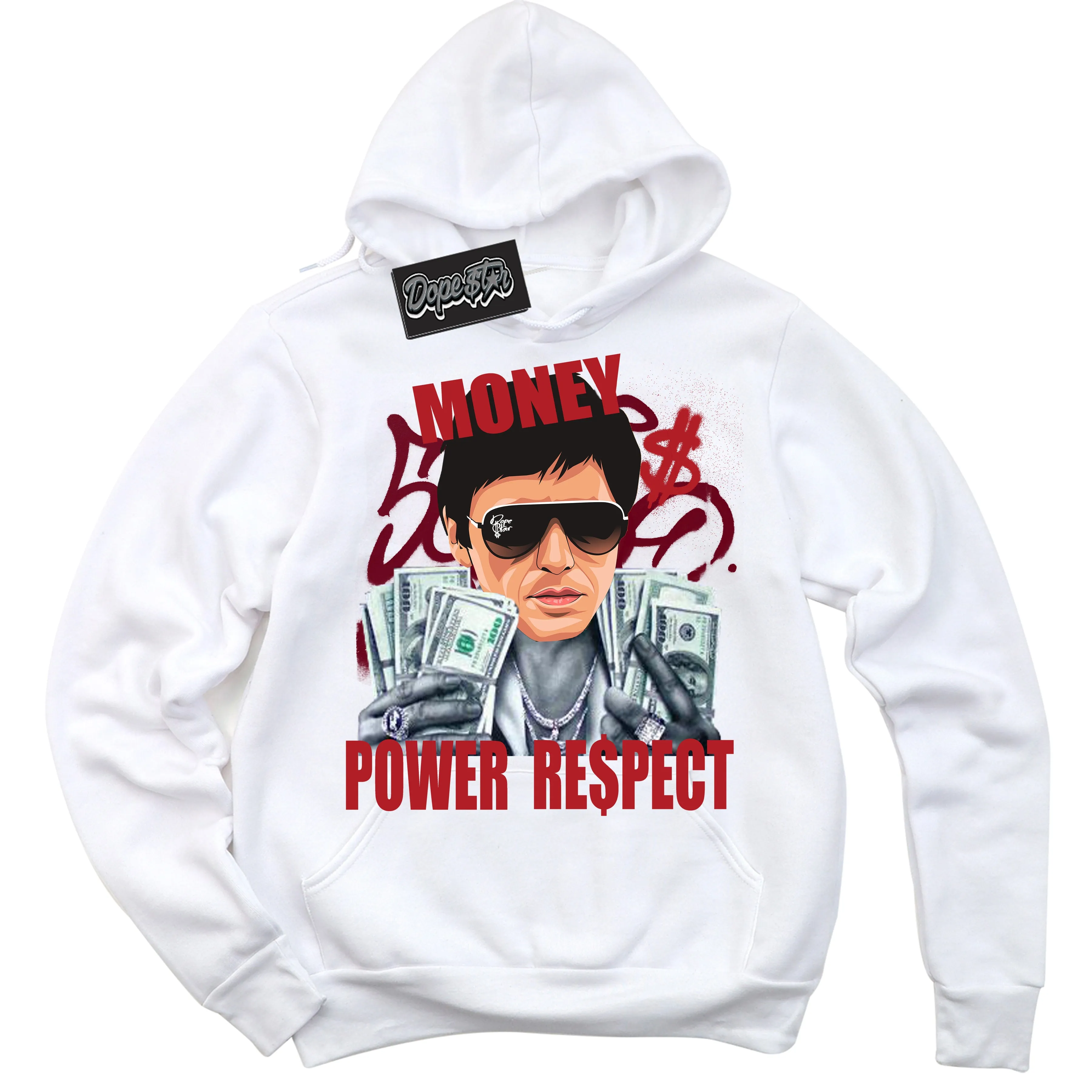 Black Toe Bright Crimson Dunk Sneaker Hoodie Tony Montana Graphic