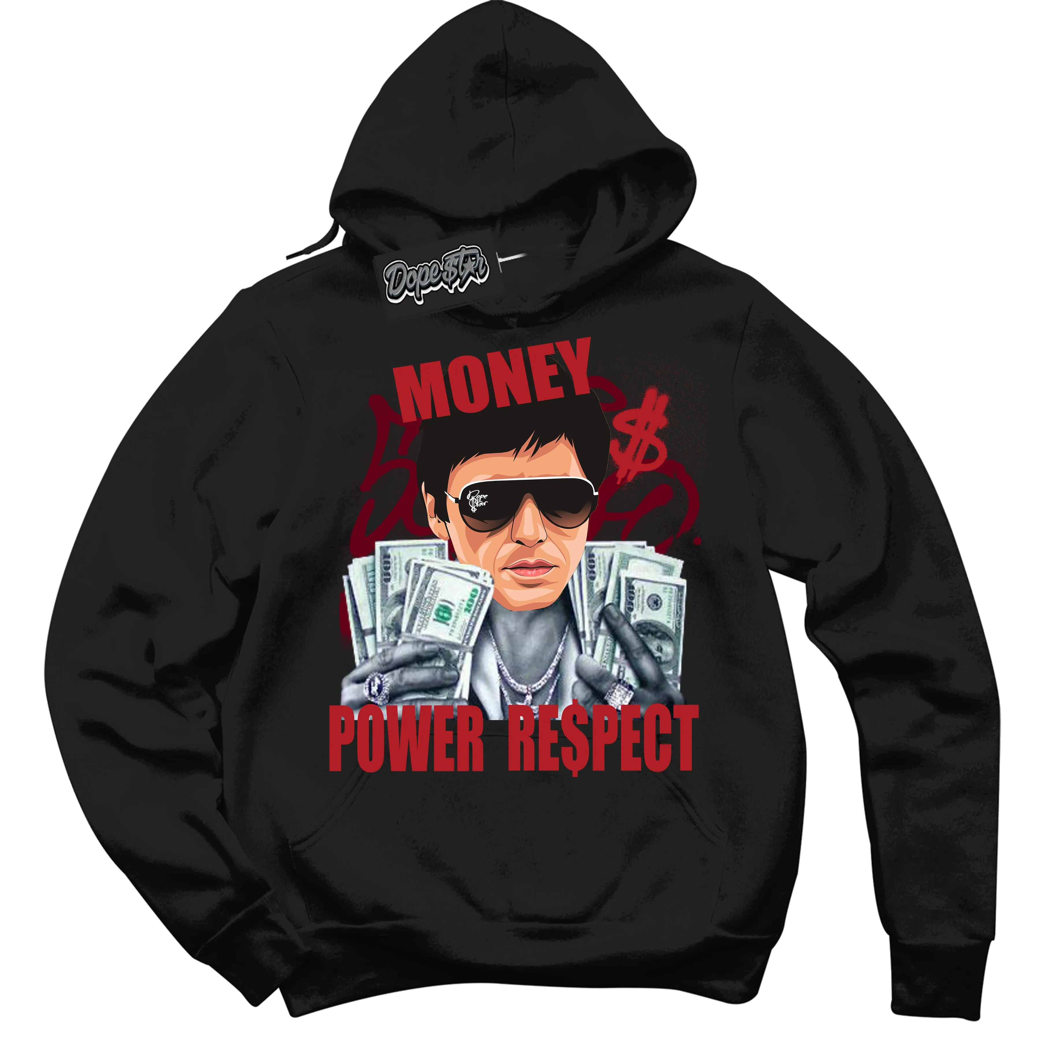 Black Toe Bright Crimson Dunk Sneaker Hoodie Tony Montana Graphic