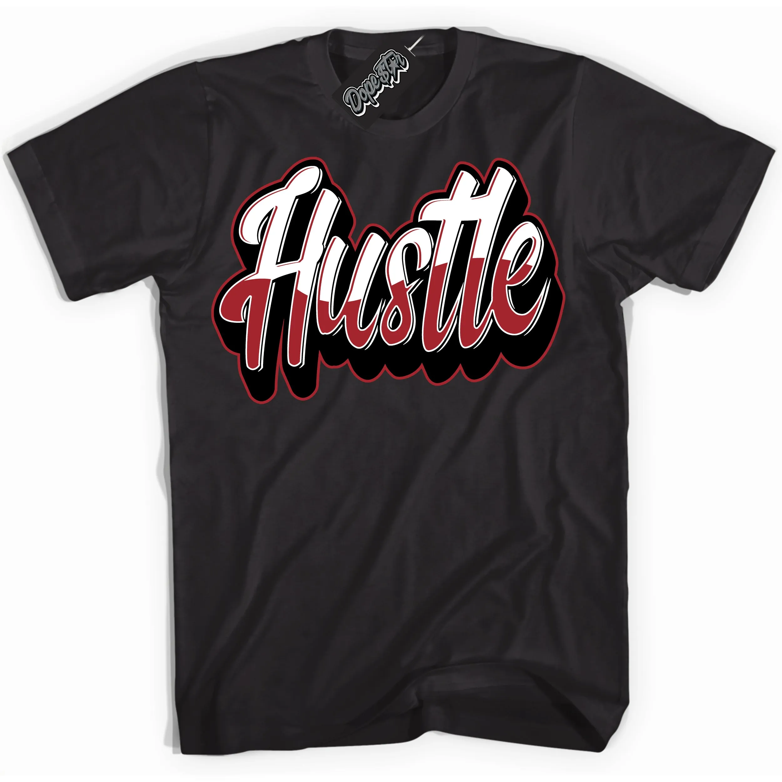 Black Toe Bright Crimson Dunk Sneaker Shirt Hustle Graphic