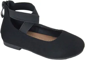 Blue Lemon Girl's Ballerina Flat Shoes with Elastic Crossing Straps