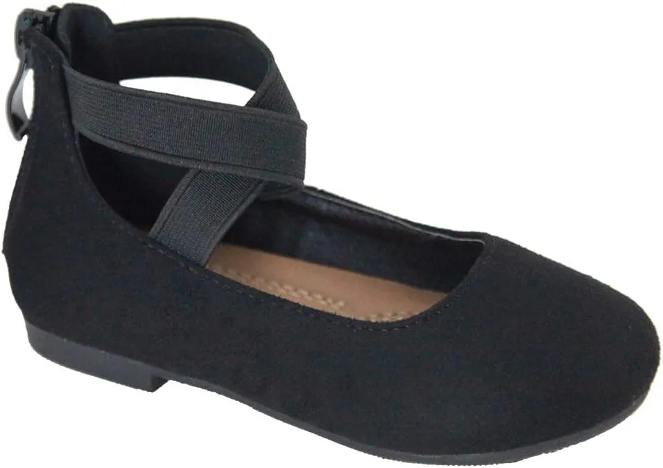 Blue Lemon Girl's Ballerina Flat Shoes with Elastic Crossing Straps