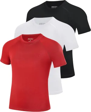 Blueleaf Boys Compression Shirt Short Sleeve Youth Basketball Football Undershirt Kids Quick Dry Athletic Base Layer T-Shirt