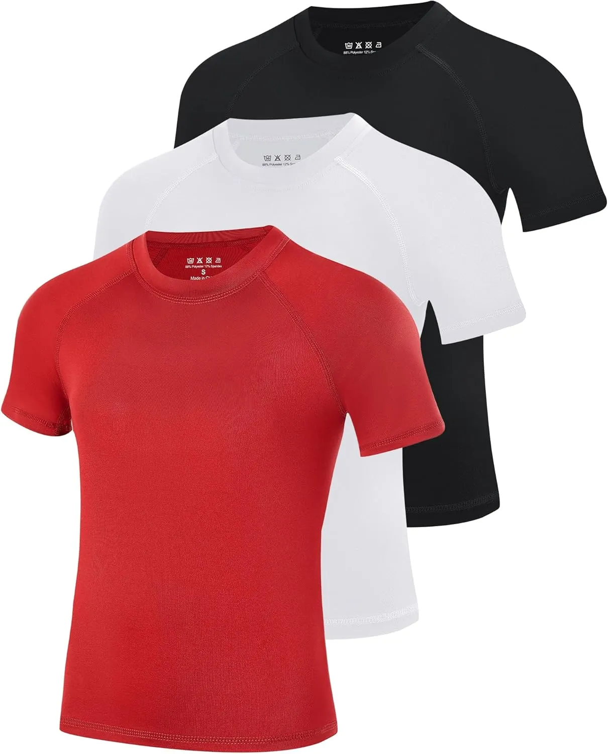 Blueleaf Boys Compression Shirt Short Sleeve Youth Basketball Football Undershirt Kids Quick Dry Athletic Base Layer T-Shirt