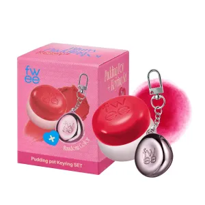 Blurry Pudding Pot   Keychain SET | Airbrushed Blush & Lip, Buildable Pigment, Long-lasting, Lightweight, Easy to Blend, Natural Soft Matte Finish Makeup – Mule (Pink Red) | 0.17 oz