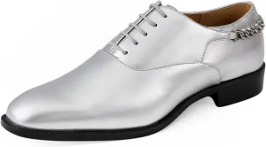 Bolano Men's Oxford Dress Shoes - Chainz Model with Cuban Heel and Lace-Up Closure