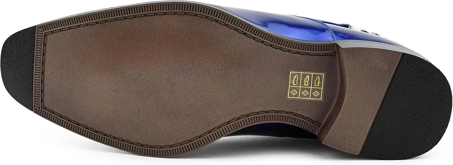Bolano Men's Oxford Dress Shoes - Chainz Model with Cuban Heel and Lace-Up Closure