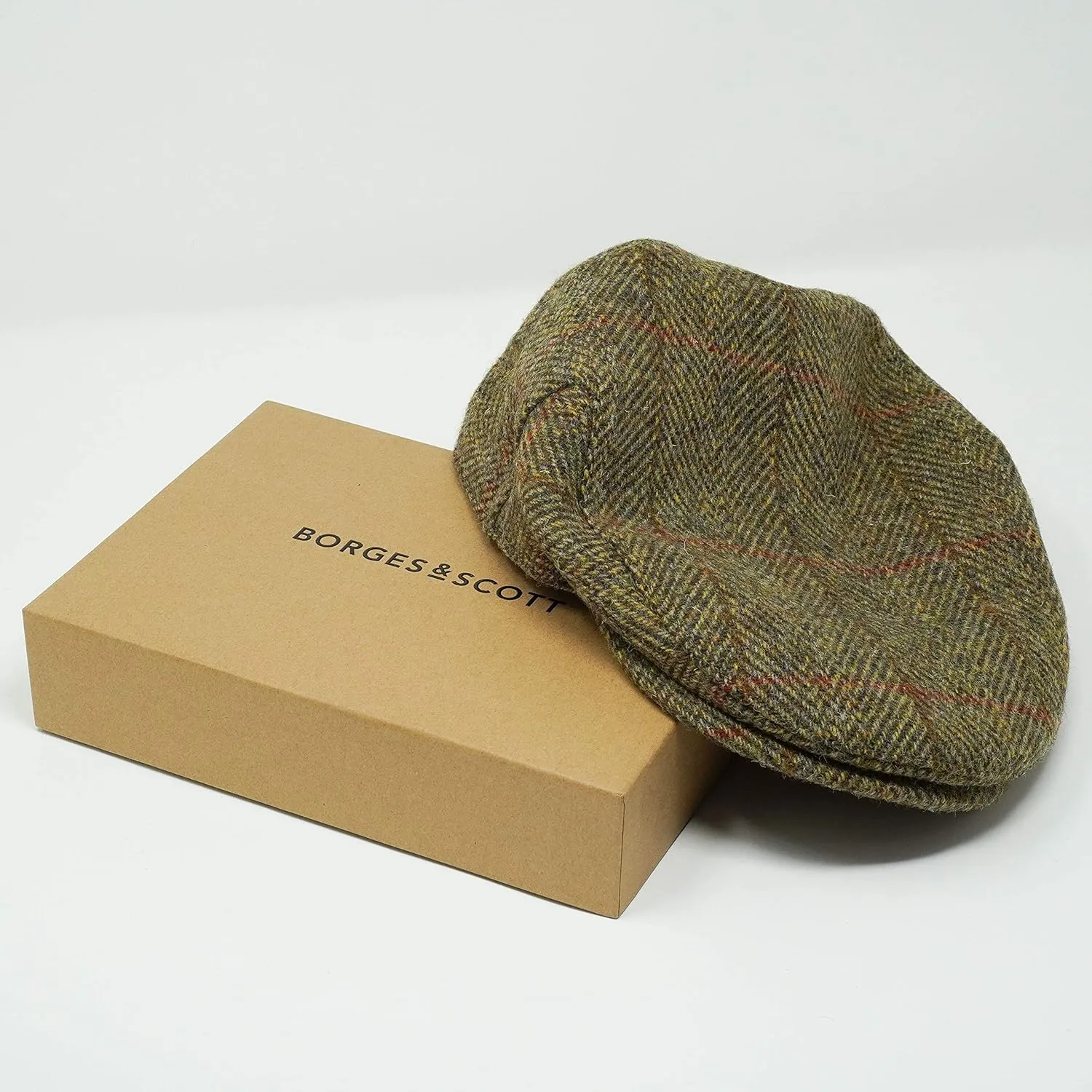 Borges & Scott Nevis Flat Cap - 100% Handwoven Wool – Harris Tweed – Water Resistant