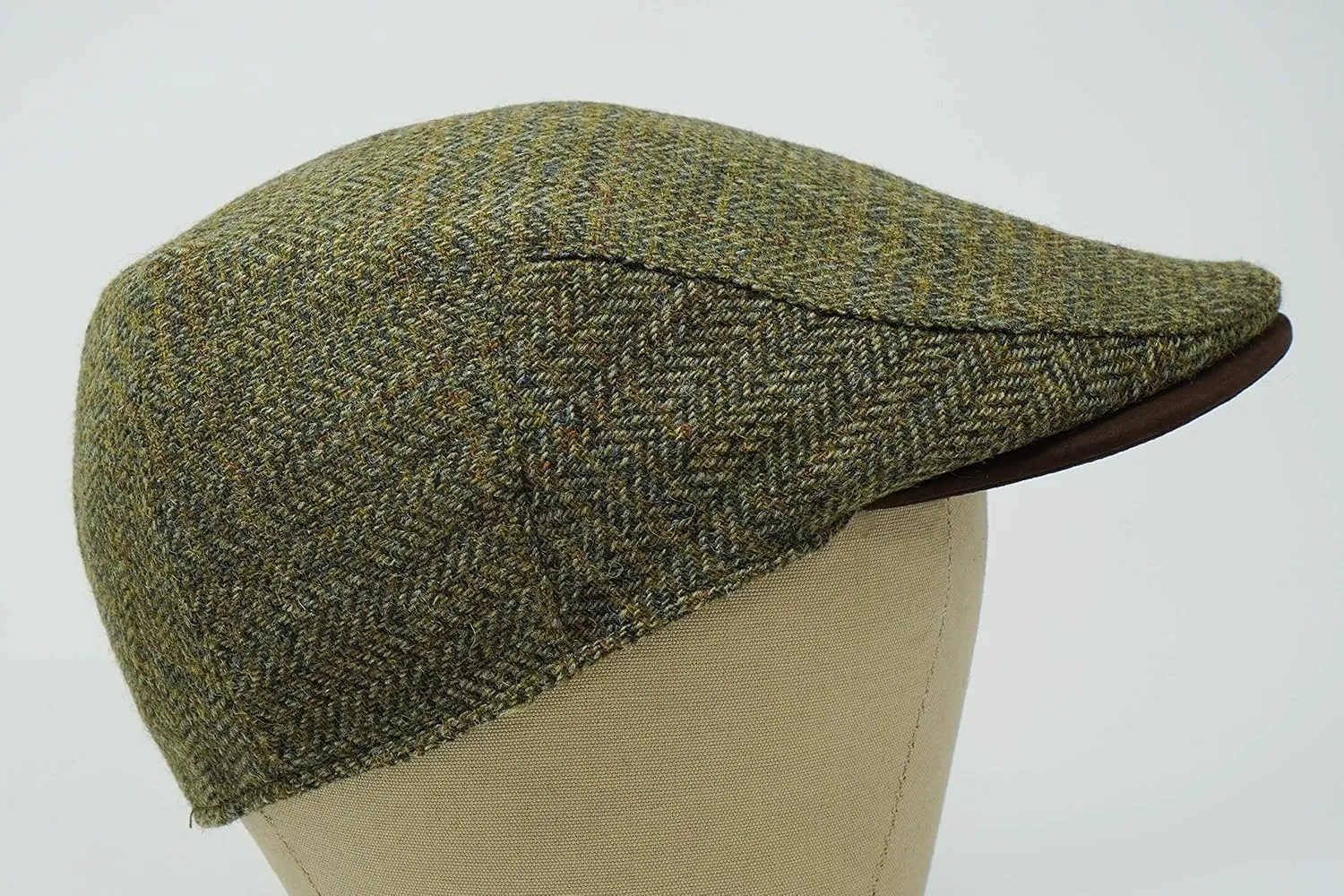 Borges & Scott The Sloan - Irish Tweed and Nubuck Leather Flat Cap