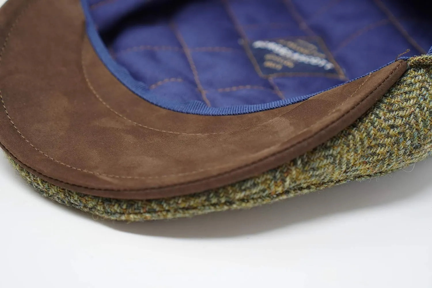 Borges & Scott The Sloan - Irish Tweed and Nubuck Leather Flat Cap