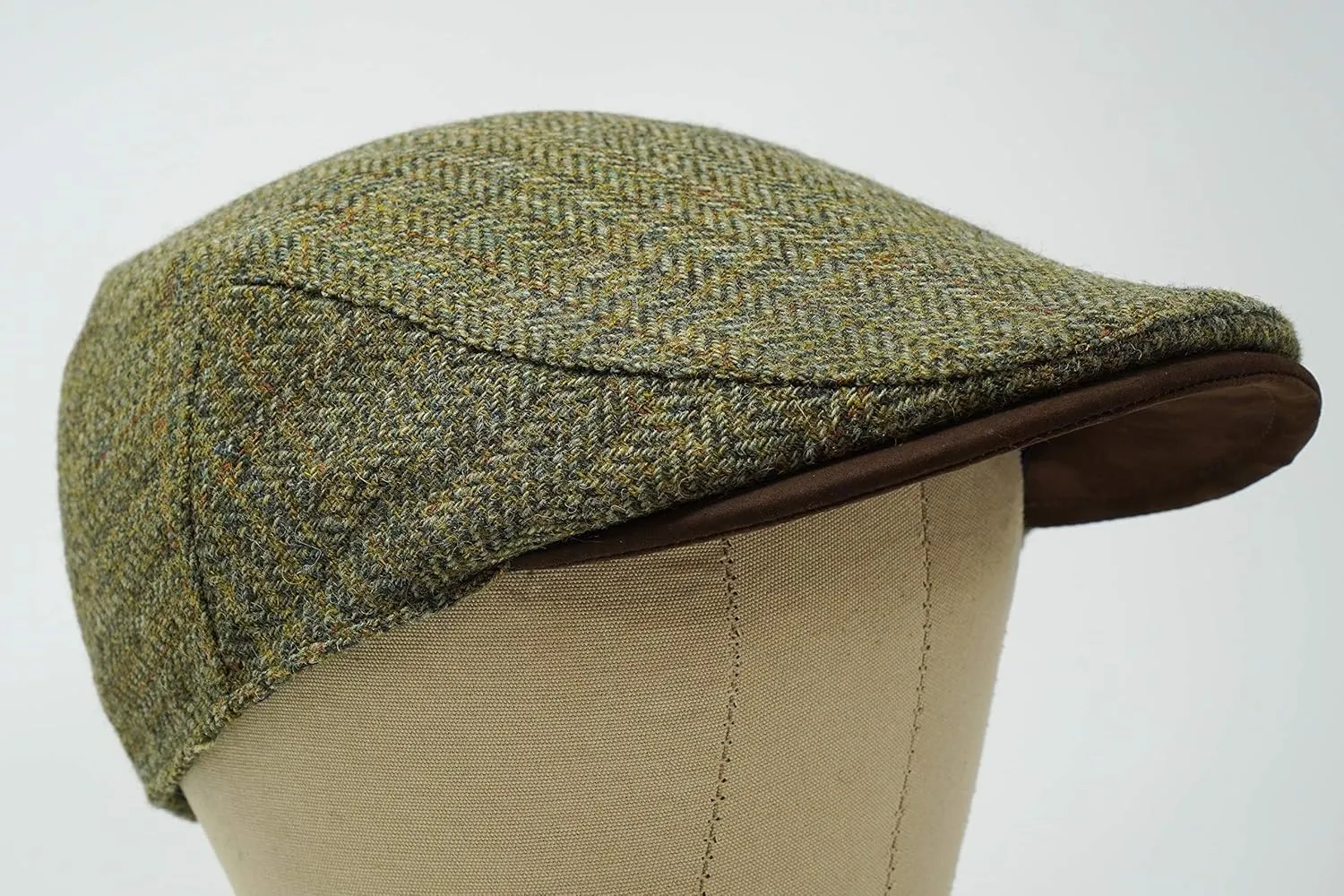 Borges & Scott The Sloan - Irish Tweed and Nubuck Leather Flat Cap