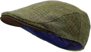 Borges & Scott The Sloan - Irish Tweed and Nubuck Leather Flat Cap