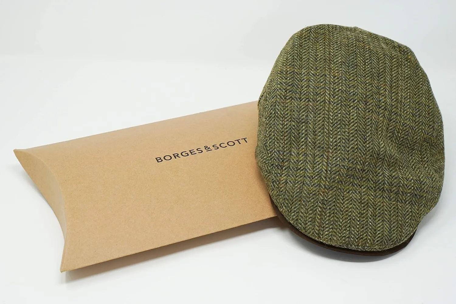 Borges & Scott The Sloan - Irish Tweed and Nubuck Leather Flat Cap