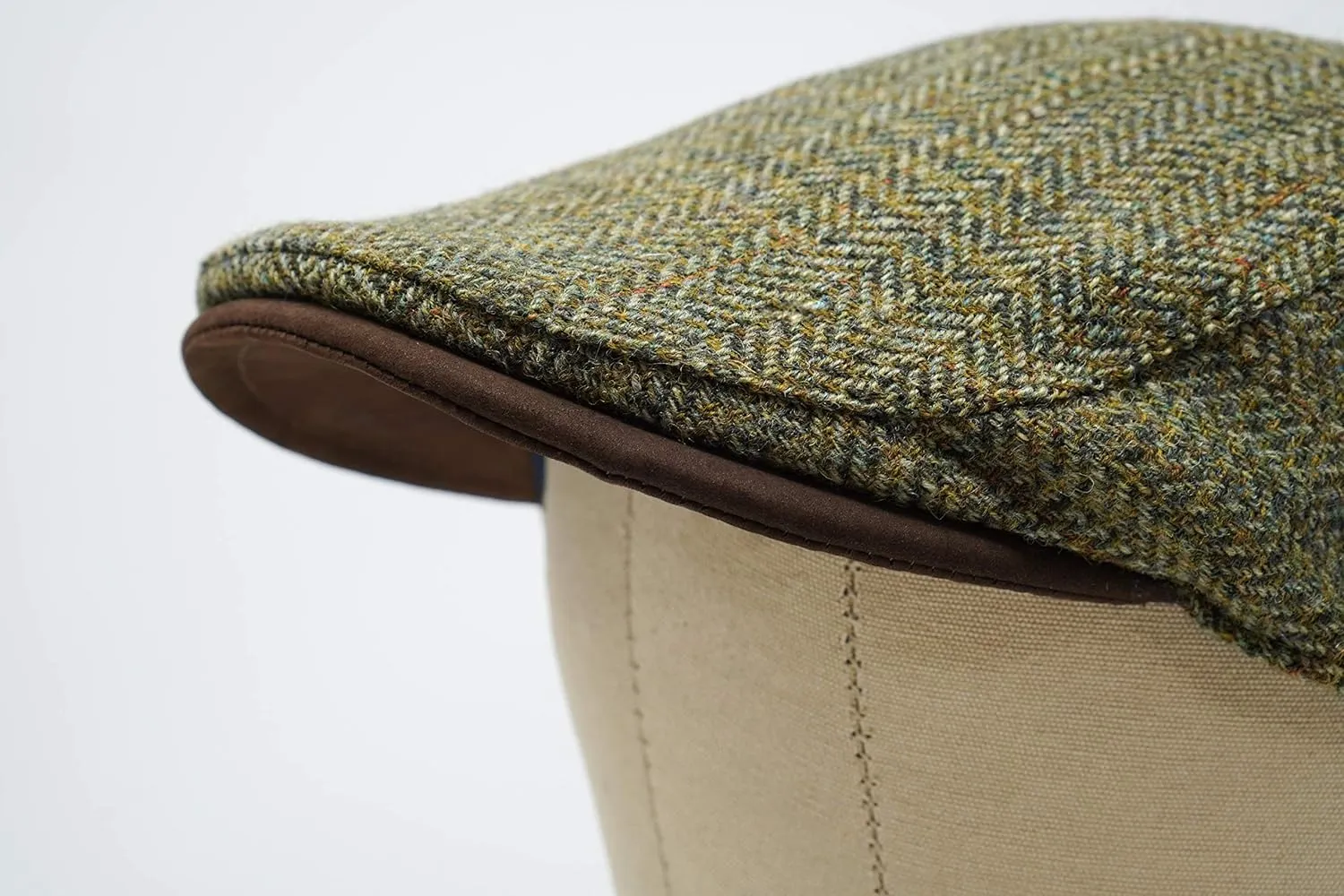 Borges & Scott The Sloan - Irish Tweed and Nubuck Leather Flat Cap