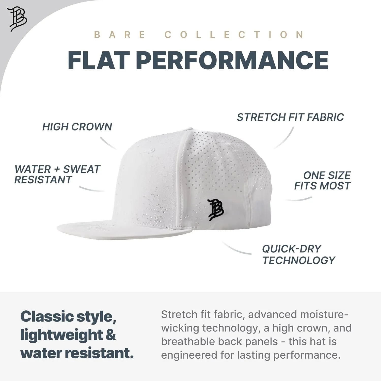 Branded Bills Minnesota Stealth Flat Performance, Lightweight, Comfortable Baseball Cap