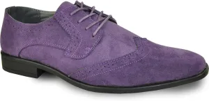 BRAVO Men Dress Shoe KING-3 Classic Faux Suede Oxford with Leather Lining?PURPLE 11.5W