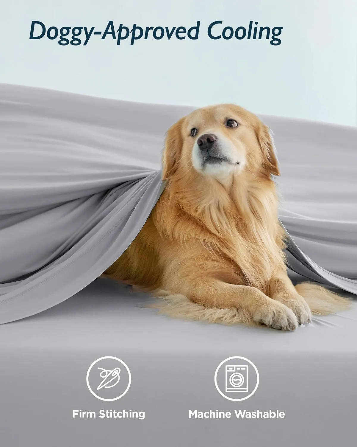 Breescape Cooling Sheet Set Queen Size - BlendTek™ Dry & Cool Technology for Hot Sleepers and Night Sweats, Q-Max>0.46 Tech, Deep Pocket Up to 18", 360° Elastic Band, Misty Gray