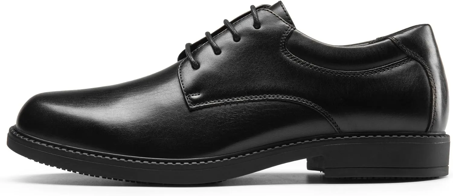 Bruno Marc Men's Non Slip Work Shoes, Waterproof Restaurant Derby Dress Shoes