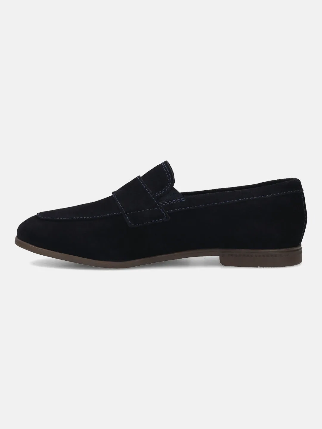 bugatti Dark Blue Premium Leather Slip-On