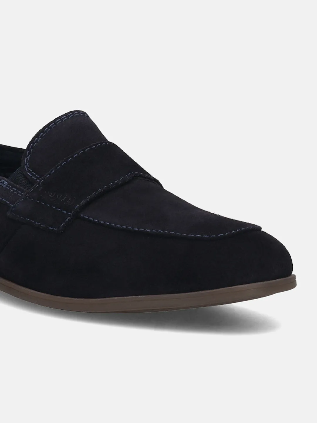 bugatti Dark Blue Premium Leather Slip-On