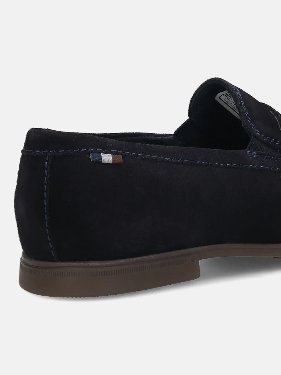bugatti Dark Blue Premium Leather Slip-On
