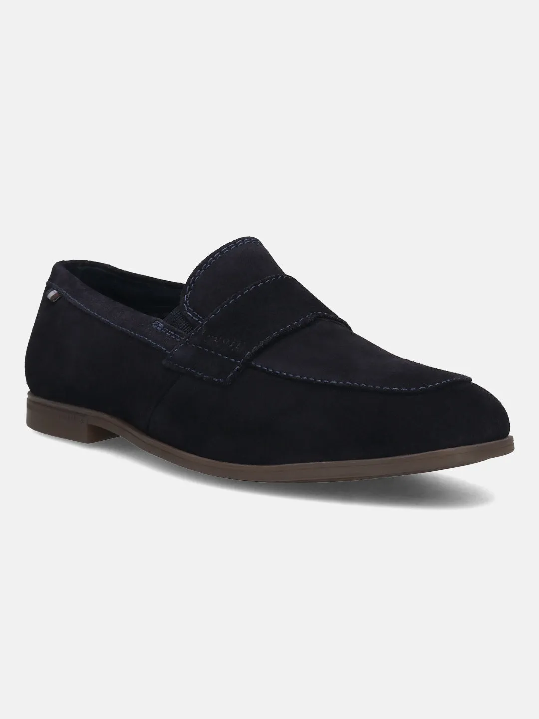 bugatti Dark Blue Premium Leather Slip-On