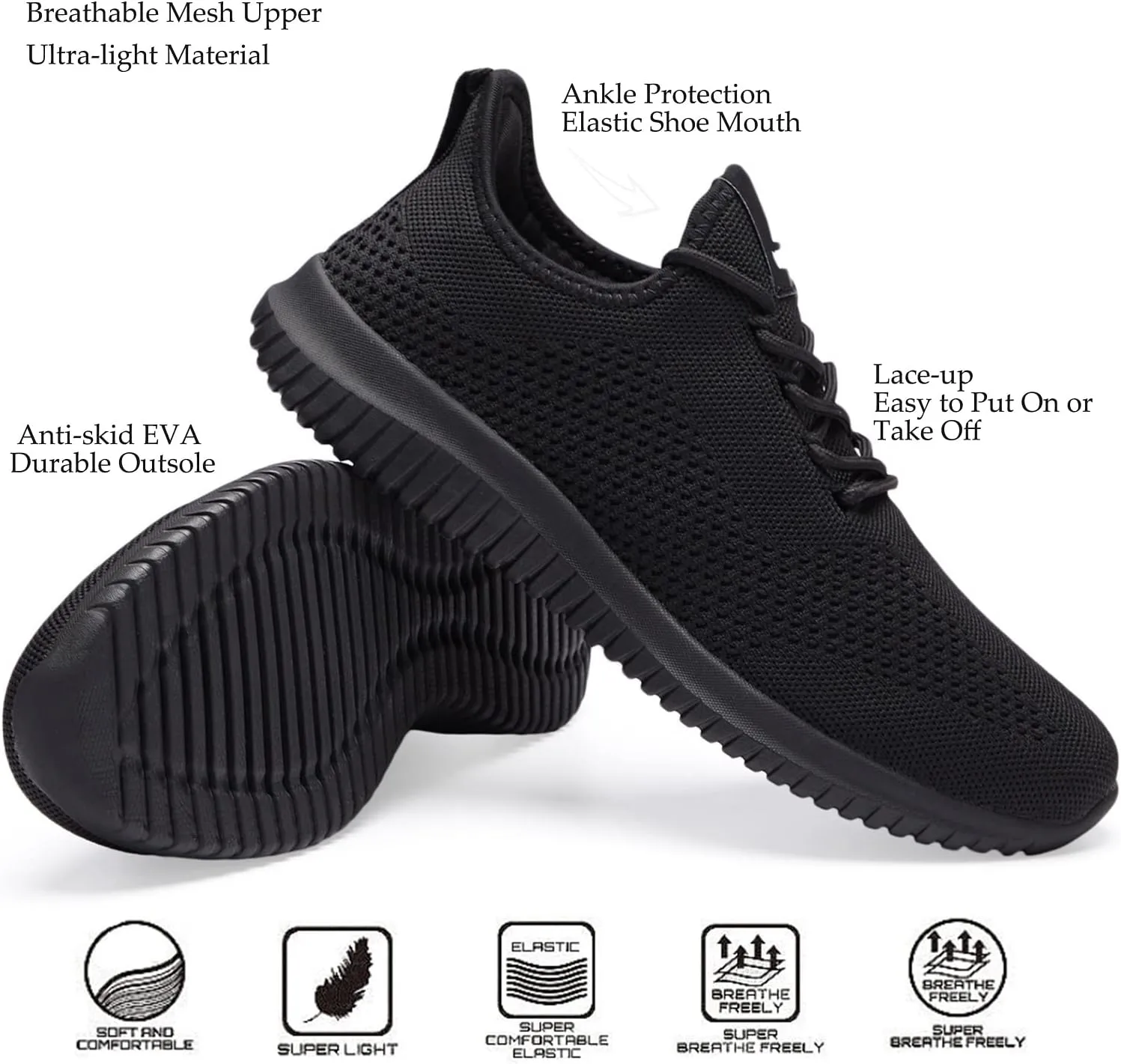 BXYJDJ Men's Running Shoes Walking Trainers Sneaker Athletic Gym Fitness Sport Shoes Lightweight Casual Working Jogging Outdoor Shoe