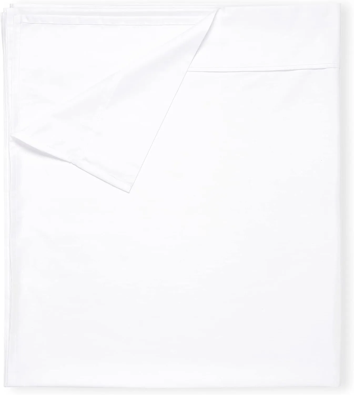 California Design Den Full Size Flat Sheet Only - 400 Thread Count 100% Cotton Sateen, Durable, Breathable and Cooling Bed Sheets - White
