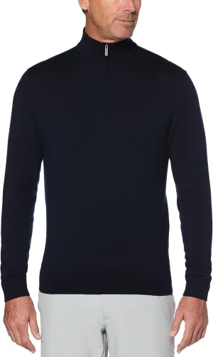Callaway Weather Series Men's 1/4 Zip Golf Sweater with Mock Collar, Thermal Merino Wool, Breathable Soft Fabric