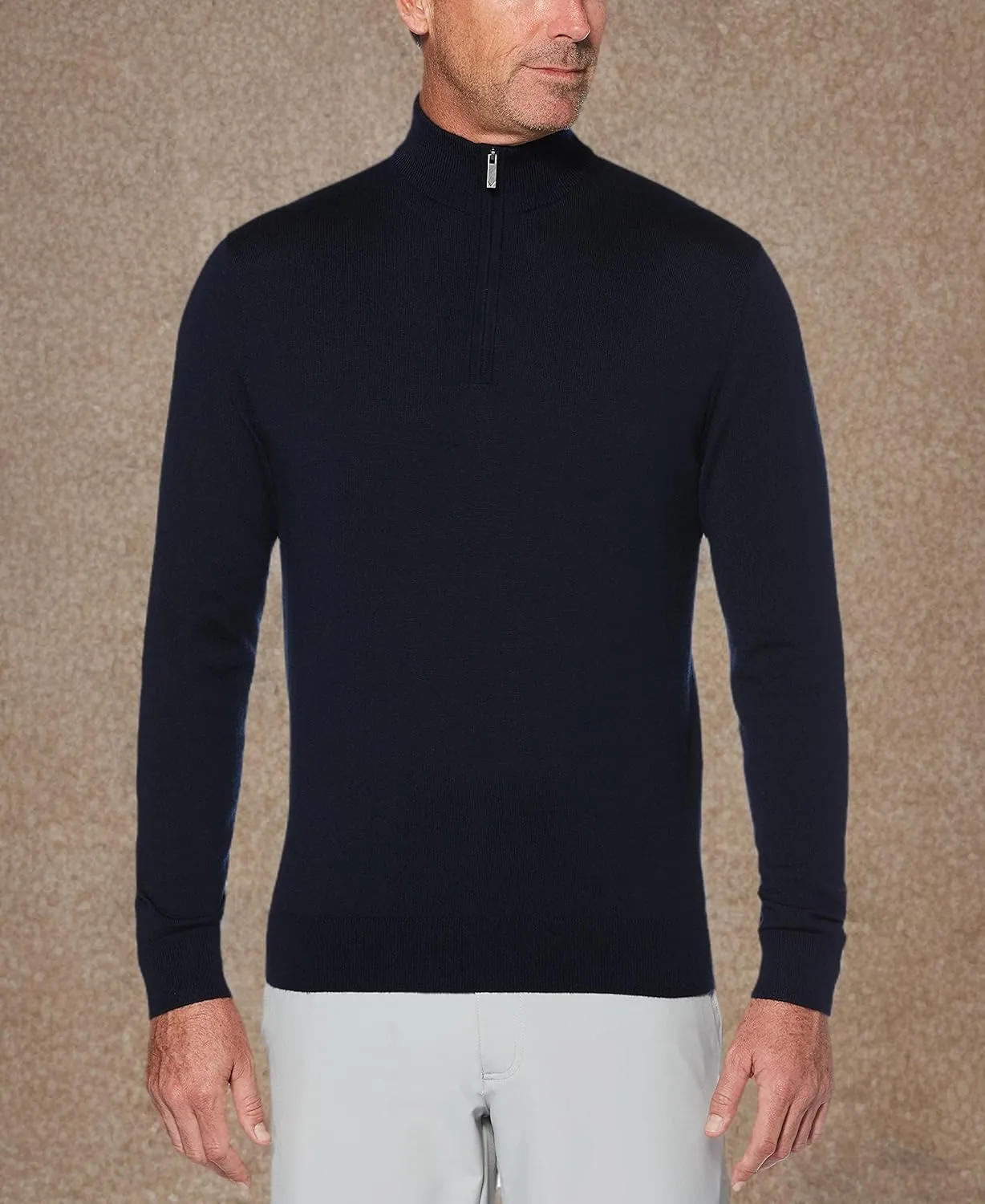 Callaway Weather Series Men's 1/4 Zip Golf Sweater with Mock Collar, Thermal Merino Wool, Breathable Soft Fabric