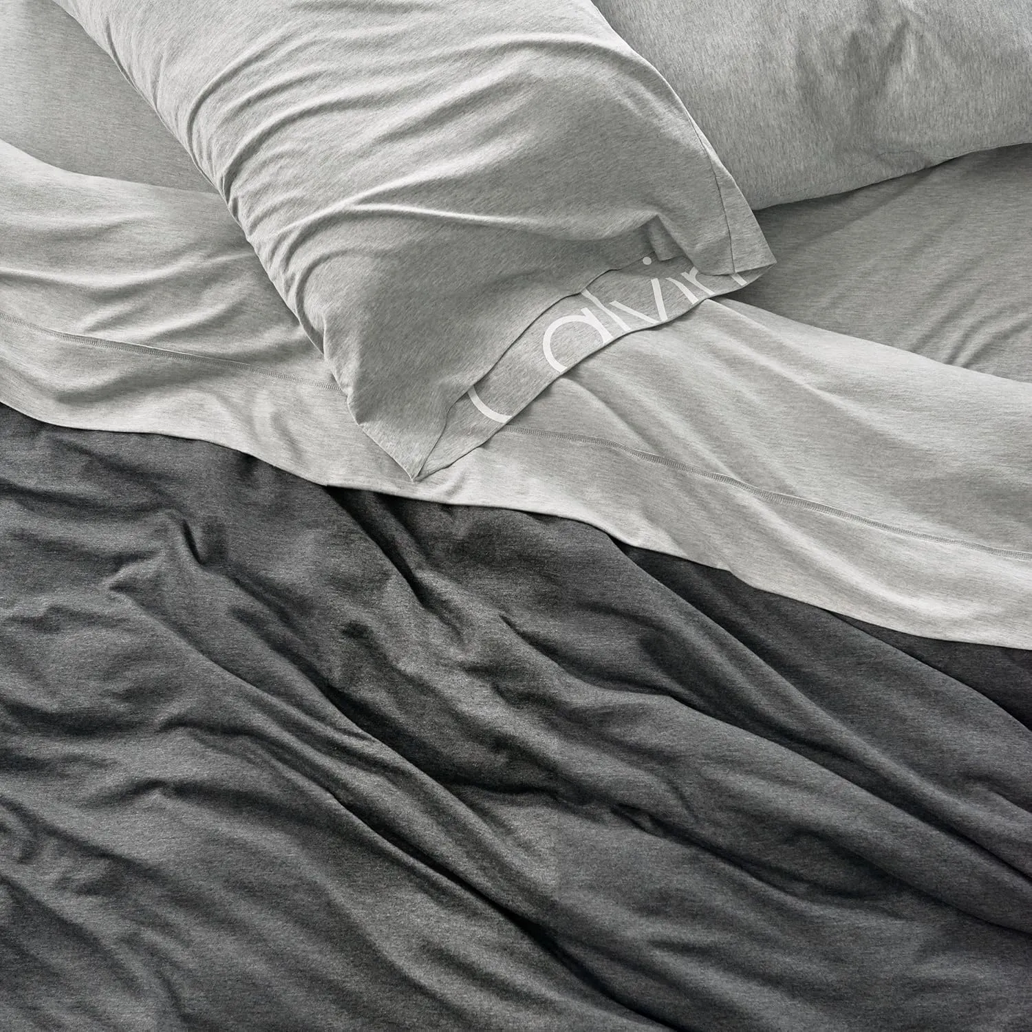 Calvin Klein Modern Cotton Body Solid 1 Piece Flat Sheet, Full Size, Cotton Modal 170 GSM (Grey)