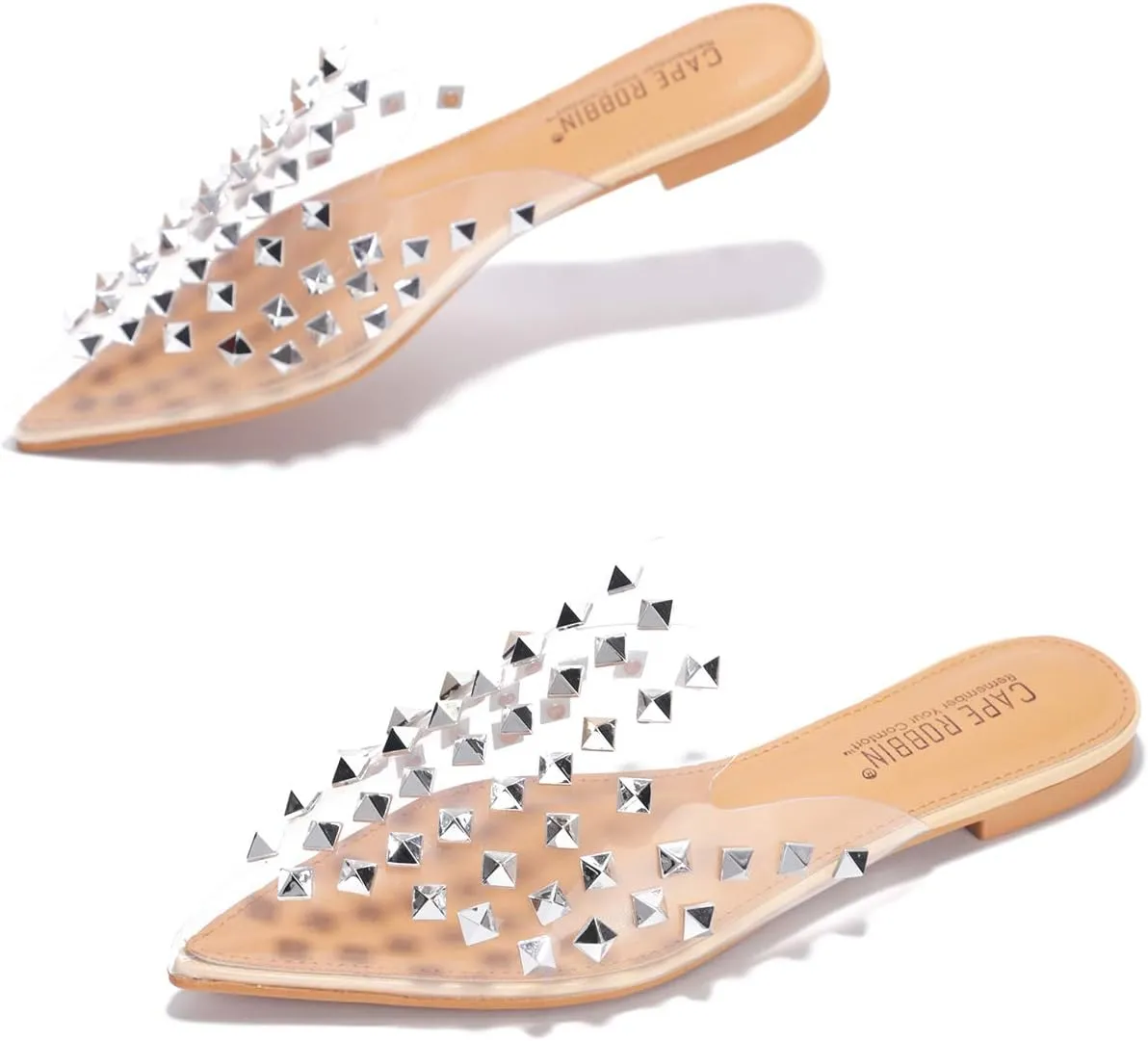Cape Robbin Sierra Rhinestone Gem Pointy Toe Mule Flats (Sierra)