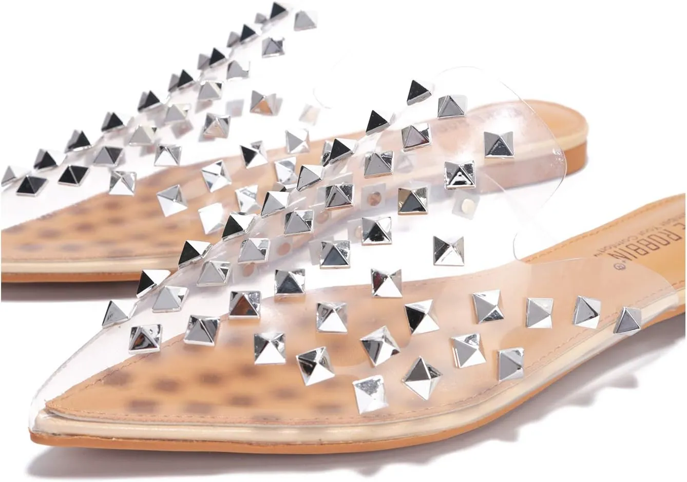 Cape Robbin Sierra Rhinestone Gem Pointy Toe Mule Flats (Sierra)