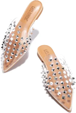Cape Robbin Sierra Rhinestone Gem Pointy Toe Mule Flats (Sierra)