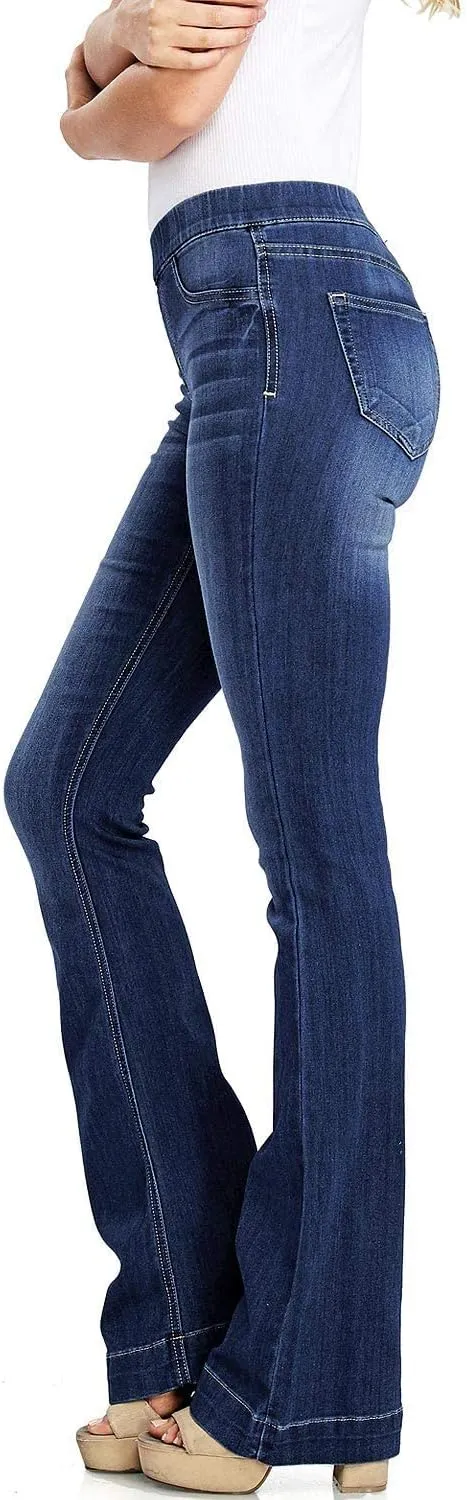 Cello Women's Juniors Mid Waist Skinny Fit Bootcut Pants