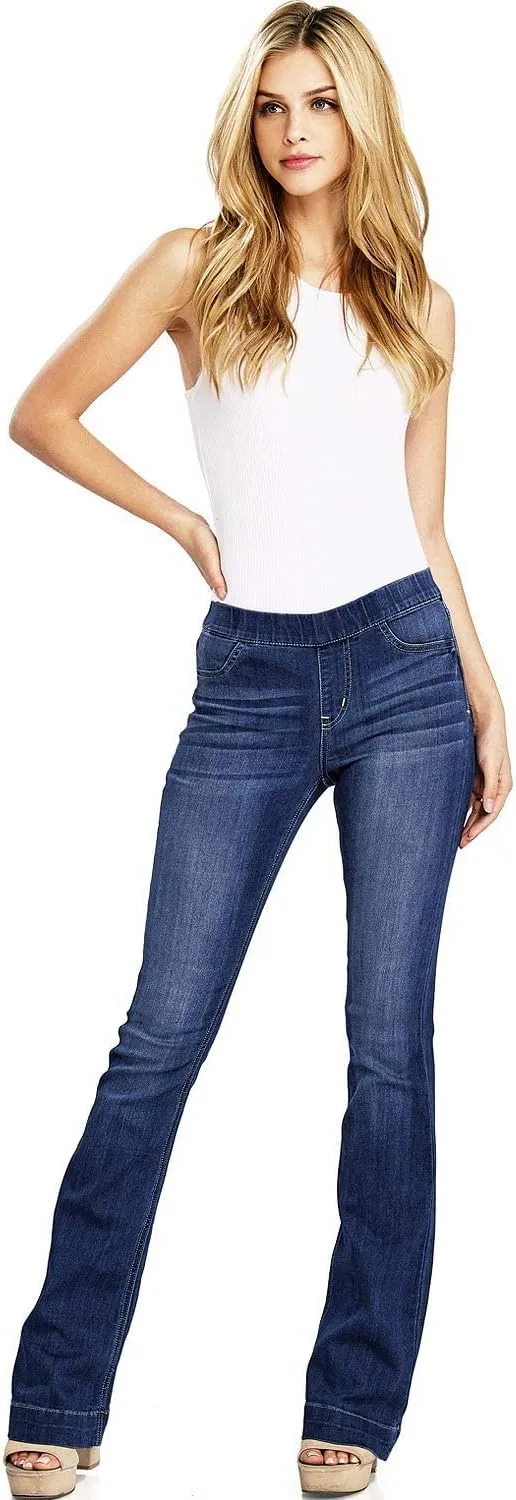 Cello Women's Juniors Mid Waist Skinny Fit Bootcut Pants